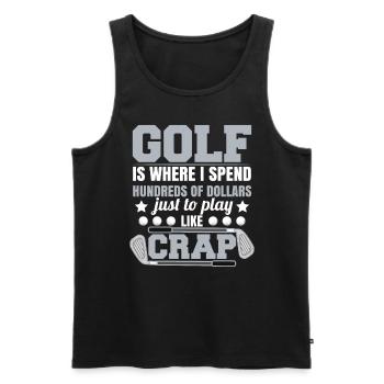 Golf Humour drôle - Débardeur bio Premium Homme - noir - Devant - Michal (187cm)