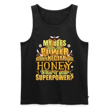 My Bees Have The Power To Turn Nectar Into Honey - Men's Premium Organic Tank Top - black - Front - Michal (187cm)