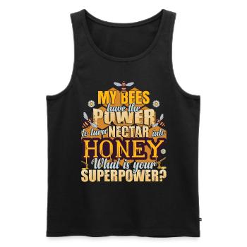 Funny Beekeeping Quote Beekeeper Apiarist - Men's Premium Organic Tank Top - black - Front - Michal (187cm)