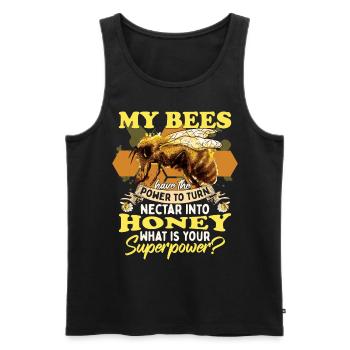 My Bees Turn Nectar Into Honey - Men's Premium Organic Tank Top - black - Front - Michal (187cm)
