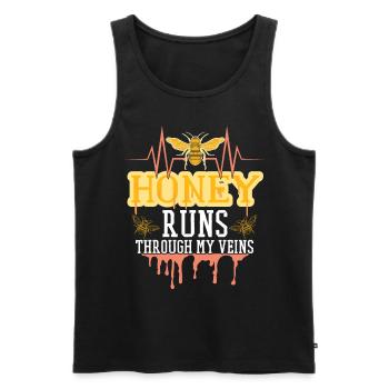 Honig fließt durch meine Adern - Männer Premium Bio Tank Top - Schwarz - Vorne - Michal (187cm)