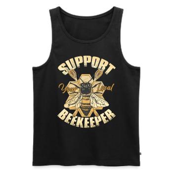 Support Your Local Beekeeper - Men's Premium Organic Tank Top - black - Front - Michal (187cm)