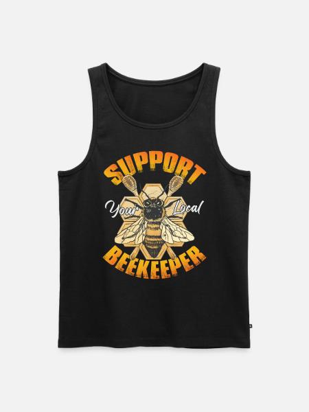 Support Your Local Beekeeper - Men's Premium Organic Tank Top - black
