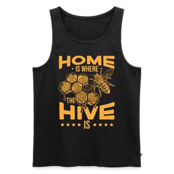 Home Is Where The Hive Is - Men's Premium Organic Tank Top - black - Front - Michal (187cm)