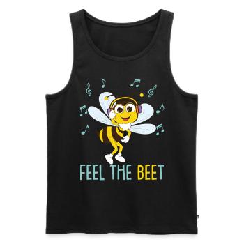 Musique d’abeille mignonne - Débardeur bio Premium Homme - noir - Devant - AI Model Male 178 light (178cm)