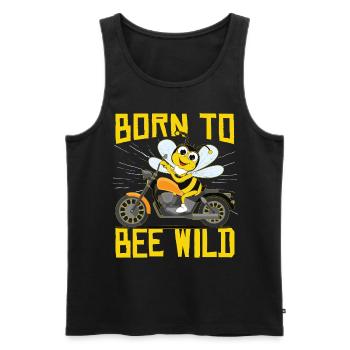 Born To Bee Wild | Motorrad Motorrad Biene - Männer Premium Bio Tank Top - Schwarz - Vorne - Michal (187cm)