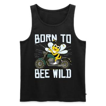Born To Bee Wild - Men's Premium Organic Tank Top - black - Front - Michal (187cm)