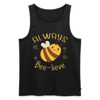 Immer Bee-Lieve | Niedliche Imkerbiene - Männer Premium Bio Tank Top - Schwarz - Vorne - Michal (187cm)
