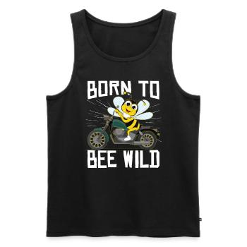 Born To Bee Wild Motorcycle Biker Honeybee - Men's Premium Organic Tank Top - black - Front - AI Model Male 178 light (178cm)
