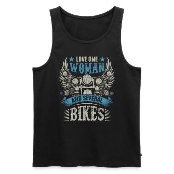 Love Several Bikes - Men's Premium Organic Tank Top - black - Front - AI Model Male 178 light (178cm)