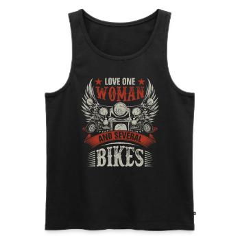 Motard Moto Amoureux Motocycliste - Débardeur bio Premium Homme - noir - Devant - Michal (187cm)
