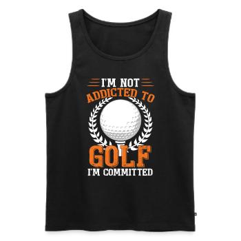 Je ne suis pas accro au golf Je suis engagé dans le golf - Débardeur bio Premium Homme - noir - Devant - AI Model Male 178 light (178cm)