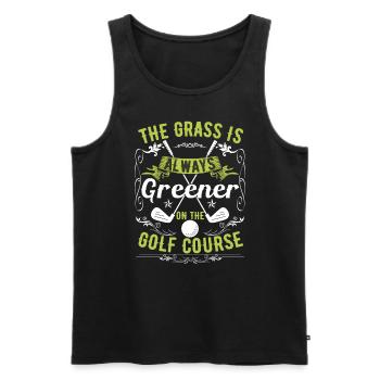 The Grass Is Always Greener On The Golf Course - Men's Premium Organic Tank Top - black - Front - AI Model Male 178 light (178cm)