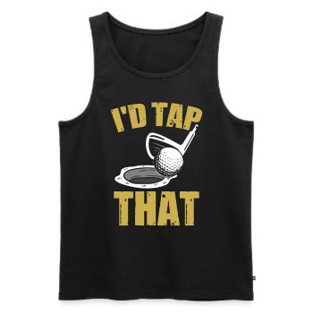 Funny Golf Player Golfer - Men's Premium Organic Tank Top - black - Front - Michal (187cm)