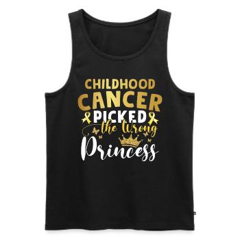 Childhood Cancer Picked The Wrong Princess - Men's Premium Organic Tank Top - black - Front - Michal (187cm)
