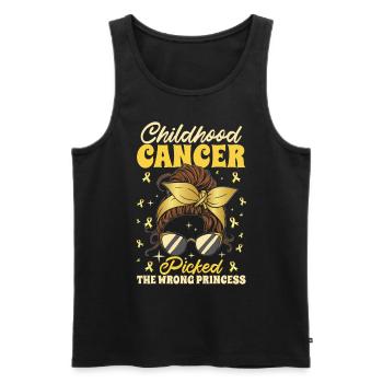 Childhood Cancer Picked The Wrong Princess - Men's Premium Organic Tank Top - black - Front - Michal (187cm)