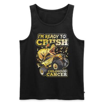 Kindheit Krebs Bewusstsein Dinosaurier Kinder Jungen - Männer Premium Bio Tank Top - Schwarz - Vorne - Michal (187cm)