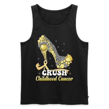 En septembre, nous portons Gold Childhood Cancer - Débardeur bio Premium Homme - noir - Devant - Michal (187cm)