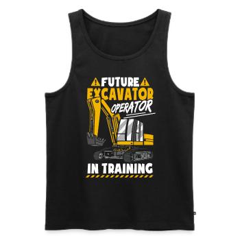Future Excavator Operator - Men's Premium Organic Tank Top - black - Front - AI Model Male 178 light (178cm)
