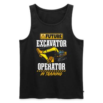 Future Excavator Operator - Men's Premium Organic Tank Top - black - Front - Michal (187cm)