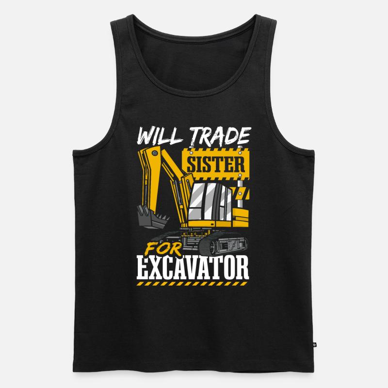 Wird Schwester gegen Bagger eintauschen - Männer Premium Bio Tank Top - Schwarz