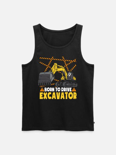 Toddler Excavator Construction Vehicle - Men's Premium Organic Tank Top - black