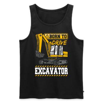 Construction Vehicle Excavator - Men's Premium Organic Tank Top - black - Front - AI Model Male 178 light (178cm)
