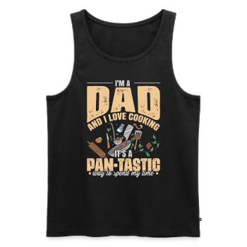 Dad Cooking Father's Day Dad Joke Birthday - Men's Premium Organic Tank Top - black - Front - Michal (187cm)