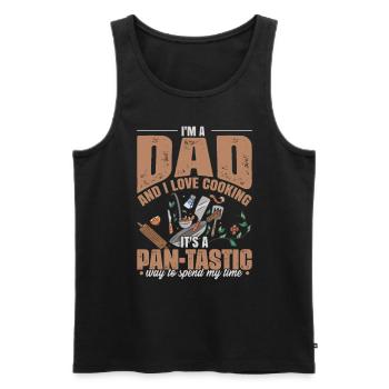 Kochender Papa-Witz - Männer Premium Bio Tank Top - Schwarz - Vorne - AI Model Male 178 light (178cm)