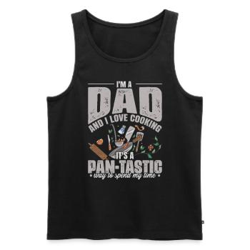 Ich bin Vater und ich liebe es zu kochen - Männer Premium Bio Tank Top - Schwarz - Vorne - Michal (187cm)