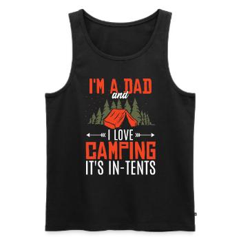 Je suis papa et j’adore le camping - Débardeur bio Premium Homme - noir - Devant - Michal (187cm)
