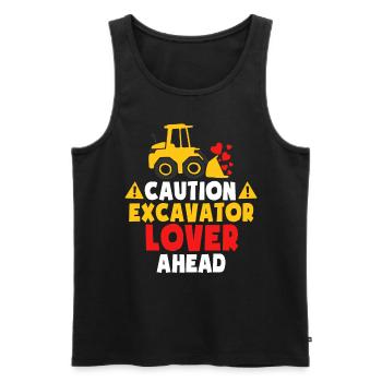 Excavator Lover Ahead - Men's Premium Organic Tank Top - black - Front - AI Model Male 178 light (178cm)