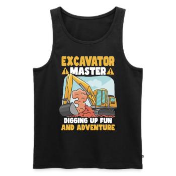 Excavator Master - Men's Premium Organic Tank Top - black - Front - AI Model Male 178 light (178cm)