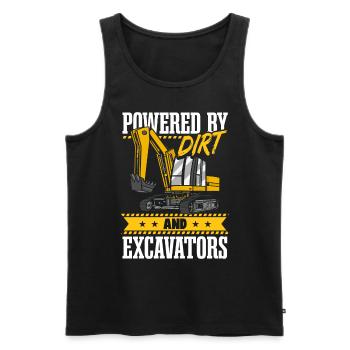 Powered By Dirt And Excavators - Men's Premium Organic Tank Top - black - Front - Michal (187cm)