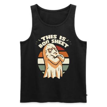 Halloween, das ist Boo Blatt - Männer Premium Bio Tank Top - Schwarz - Vorne - Michal (187cm)
