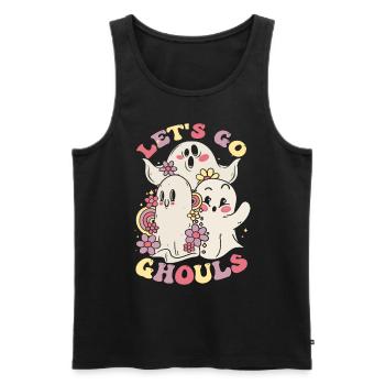 Halloween Ghost Lets Go Ghuls - Männer Premium Bio Tank Top - Schwarz - Vorne - AI Model Male 178 light (178cm)