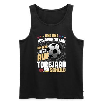 Schulkind Fußball Schulstart Geschenk Schultüte - Männer Premium Bio Tank Top - Schwarz - Vorne - Michal (187cm)