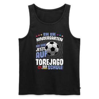 Fußball Einschulung Jungen Geschenk - Männer Premium Bio Tank Top - Schwarz - Vorne - Michal (187cm)