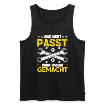 Sprüche KFZ Mechaniker Auto Werkstatt - Männer Premium Bio Tank Top - Schwarz - Vorne - Michal (187cm)