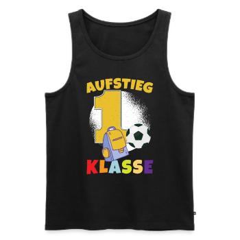 Aufstieg 1. Klasse - Männer Premium Bio Tank Top - Schwarz - Vorne - Michal (187cm)