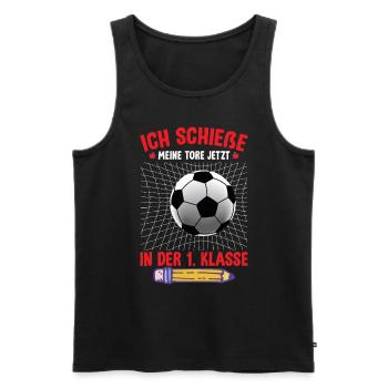 Einschulung 1. Klasse - Männer Premium Bio Tank Top - Schwarz - Vorne - Michal (187cm)