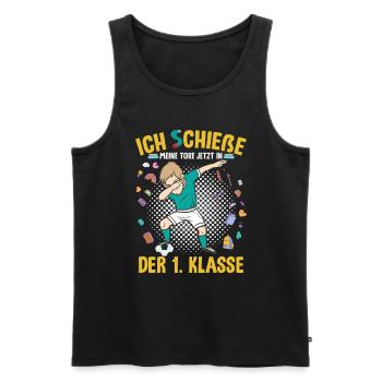 Einschulung Grundschule 1. Klasse Fußball - Männer Premium Bio Tank Top - Schwarz - Vorne - Michal (187cm)