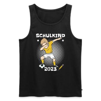 Schulkind 2023 Fußball - Männer Premium Bio Tank Top - Schwarz - Vorne - Michal (187cm)