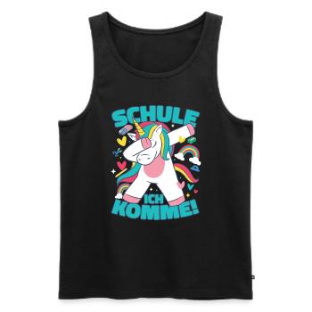 Schule Ich Komme Grundschule Einhorn - Männer Premium Bio Tank Top - Schwarz - Vorne - Michal (187cm)
