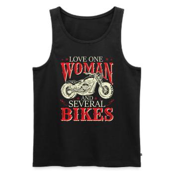 Love Several Bikes - Men's Premium Organic Tank Top - black - Front - AI Model Male 178 light (178cm)