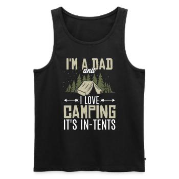 Ich bin Vater und ich liebe Camping - Männer Premium Bio Tank Top - Schwarz - Vorne - AI Model Male 178 light (178cm)