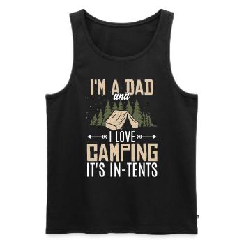 Je suis papa et j’adore le camping - Débardeur bio Premium Homme - noir - Devant - Michal (187cm)