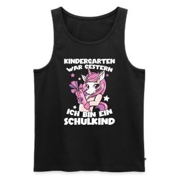 Kindergarten War Gestern Ich Bin Ein Schulkind - Männer Premium Bio Tank Top - Schwarz - Vorne - Michal (187cm)