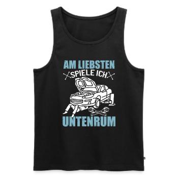 Humor Männer Mechaniker Auto - Männer Premium Bio Tank Top - Schwarz - Vorne - AI Model Male 178 light (178cm)