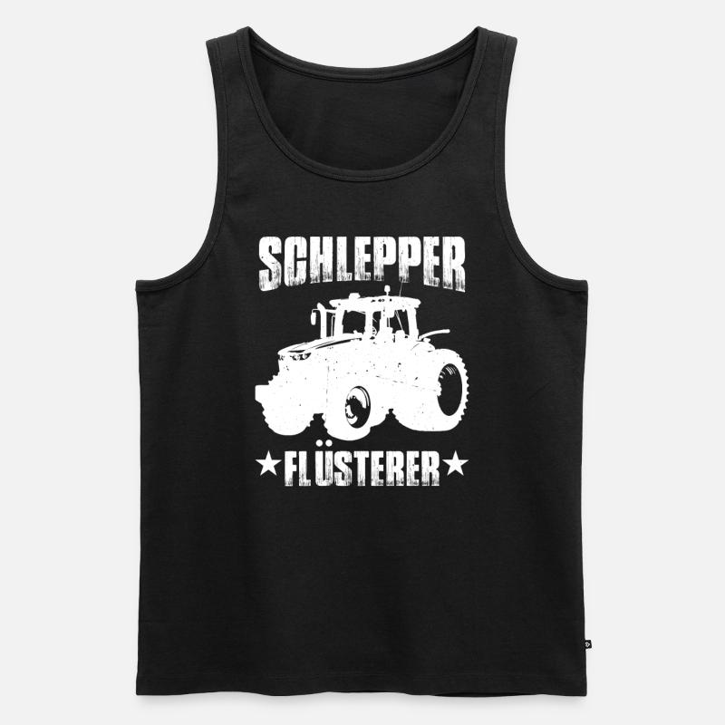 Schlepper Traktor Sprüche - Männer Premium Bio Tank Top - Schwarz